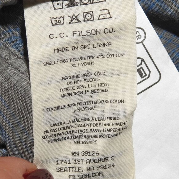 NWT Filson Twin Lakes Sport Long Sleeve Button Up CoolMax Shirt Men's Medium - Picture 6 of 8